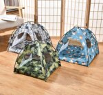 Pet Dog Tent House Floral Print Enclosed Cat Tent Bed Indoor Folding Portable Comfortable Kitten Bed Kennel For Small Pets - Image 2