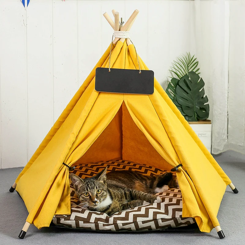 Pet Teepee Dog Cat Bed Tent with Thick Cushion Portable Puppy Houses for Cats Dogs Rabbits Up to 15kg/33lbs Pet Teepee Dog Cat Bed Tent with Thick Cushion Portable Puppy Houses for Cats Dogs Rabbits Up to 15kg/33lbs