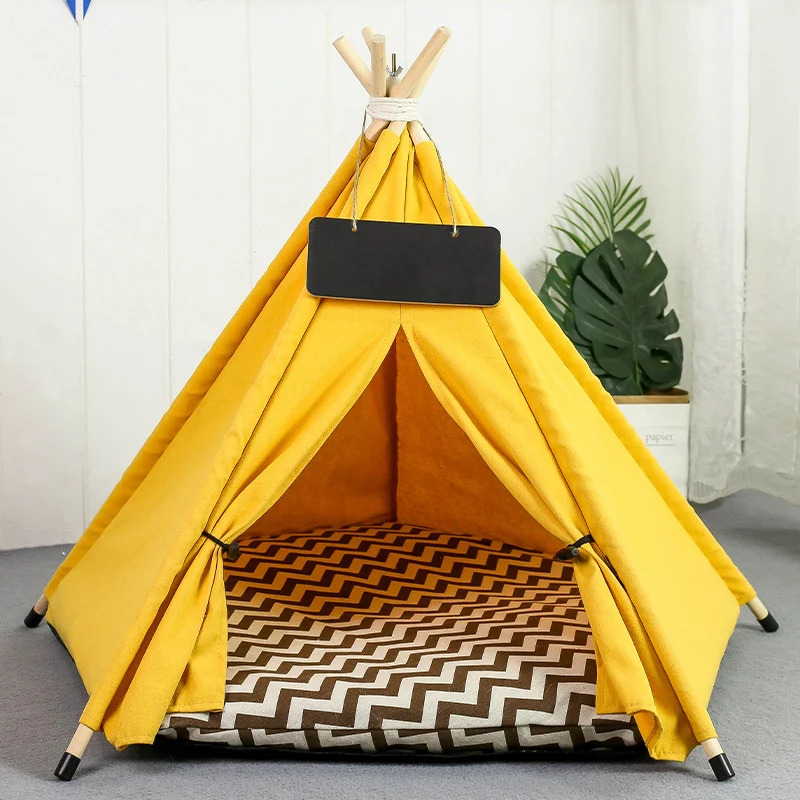Pet Teepee Dog Cat Bed Tent with Thick Cushion Portable Puppy Houses for Cats Dogs Rabbits Up to 15kg/33lbs Pet Teepee Dog Cat Bed Tent with Thick Cushion Portable Puppy Houses for Cats Dogs Rabbits Up to 15kg/33lbs