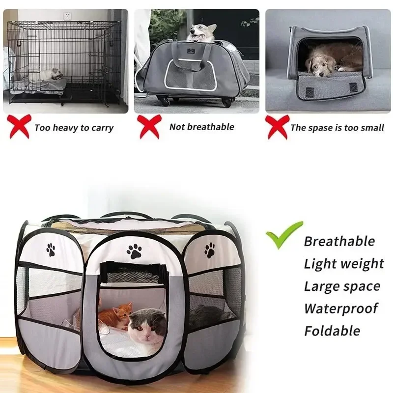 Portable Foldable Pet Tent Kennel Octagonal Fence Puppy Shelter Easy To Use Outdoor Easy Operation Large Dog Cages Cat Fences Portable Foldable Pet Tent Kennel Octagonal Fence Puppy Shelter Easy To Use Outdoor Easy Operation Large Dog Cages Cat Fences