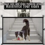 Pet Dog Barrier Fences With 6Pcs Hook Pet Isolated Network Stairs Gate New Folding Breathable Mesh Playpen For Dog Safety Fence