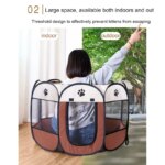 Portable Foldable Cat Tent Cat House Portable Folding Outdoor Travel Pet Tent Cat/Dog Cage Easy Operation Large Cat/Dog Fences - Image 5