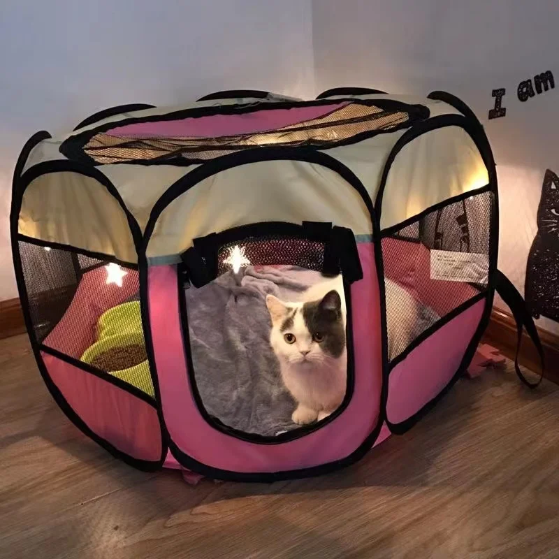 Portable Foldable Cat Tent Cat House Portable Folding Outdoor Travel Pet Tent Cat/Dog Cage Easy Operation Large Cat/Dog Fences Portable Foldable Cat Tent Cat House Portable Folding Outdoor Travel Pet Tent Cat/Dog Cage Easy Operation Large Cat/Dog Fences