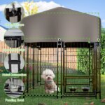 69.8"D x 50.8"W x 58"H Outdoor Dog Kennel - Welded Enclosure with UV/Waterproof Roof, Double Lock & Rotating Feeder - Image 3