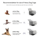 L XL XXL Heavy Duty Dog Crate with 4 Lockable Wheels 3 Doors and Removable Tray Metal Pet Kennels Cage Playpen - Image 4