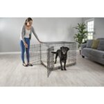 2-Door Folding Dog Crate for Travel and Home Use 43.2 L x 28.5 W x 30.7 H Lightweight and Portable Design with Secure Locks and - Image 2
