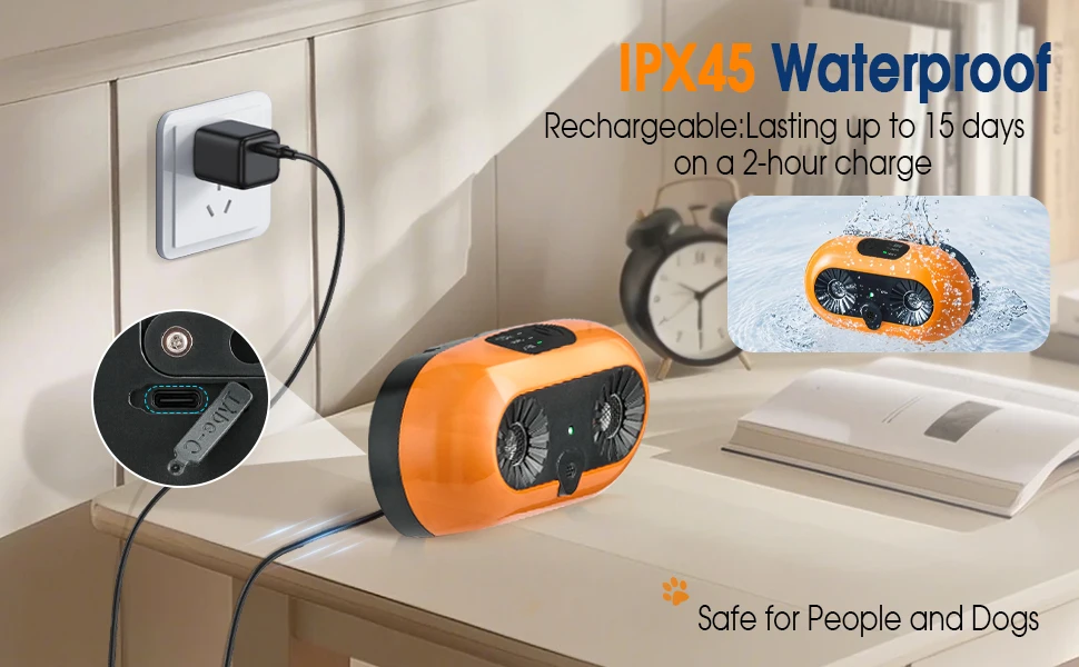 Auto Bark Deterrent Devices with 3 Modes,Anti Barking Devices, Rechargeable Dog Barking Silencer Sonic Barking Deterrent Indoor Auto Bark Deterrent Devices with 3 Modes,Anti Barking Devices, Rechargeable Dog Barking Silencer Sonic Barking Deterrent Indoor