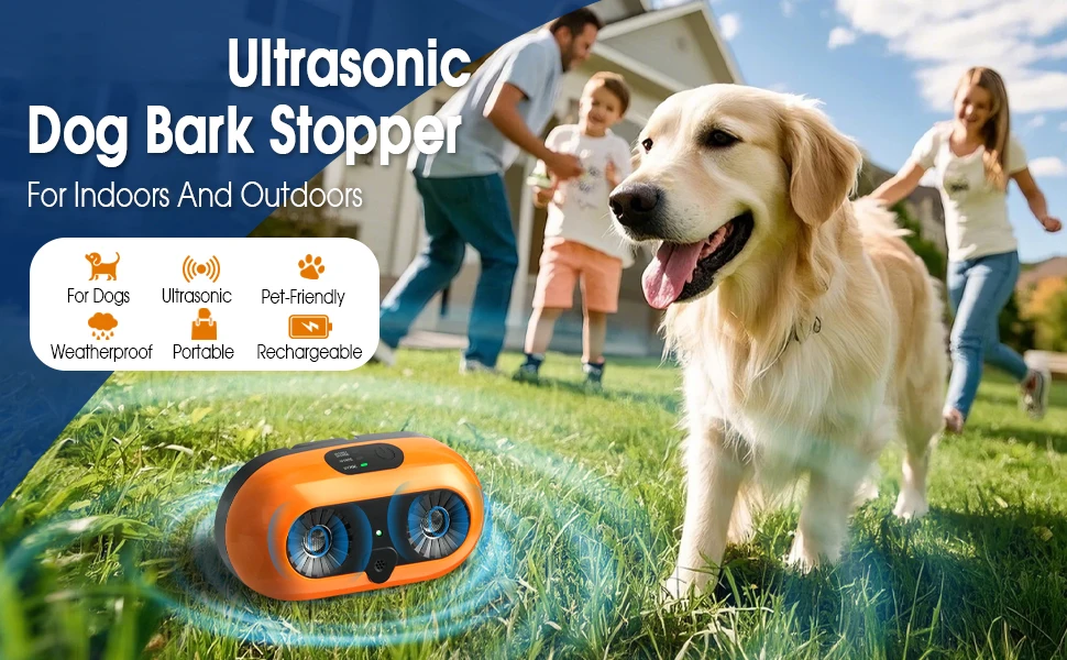 Auto Bark Deterrent Devices with 3 Modes,Anti Barking Devices, Rechargeable Dog Barking Silencer Sonic Barking Deterrent Indoor Auto Bark Deterrent Devices with 3 Modes,Anti Barking Devices, Rechargeable Dog Barking Silencer Sonic Barking Deterrent Indoor