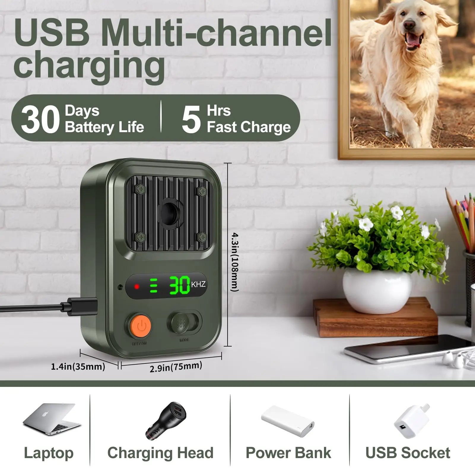 Auto Bark Deterrent Devices with 3 Modes,Anti Barking Devices, Rechargeable Dog Barking Silencer Sonic Barking Deterrent Indoor Auto Bark Deterrent Devices with 3 Modes,Anti Barking Devices, Rechargeable Dog Barking Silencer Sonic Barking Deterrent Indoor