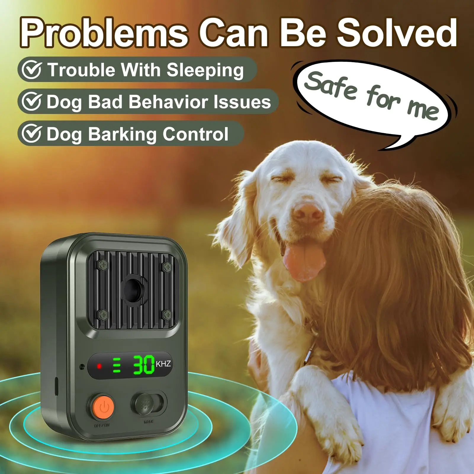 Auto Bark Deterrent Devices with 3 Modes,Anti Barking Devices, Rechargeable Dog Barking Silencer Sonic Barking Deterrent Indoor Auto Bark Deterrent Devices with 3 Modes,Anti Barking Devices, Rechargeable Dog Barking Silencer Sonic Barking Deterrent Indoor