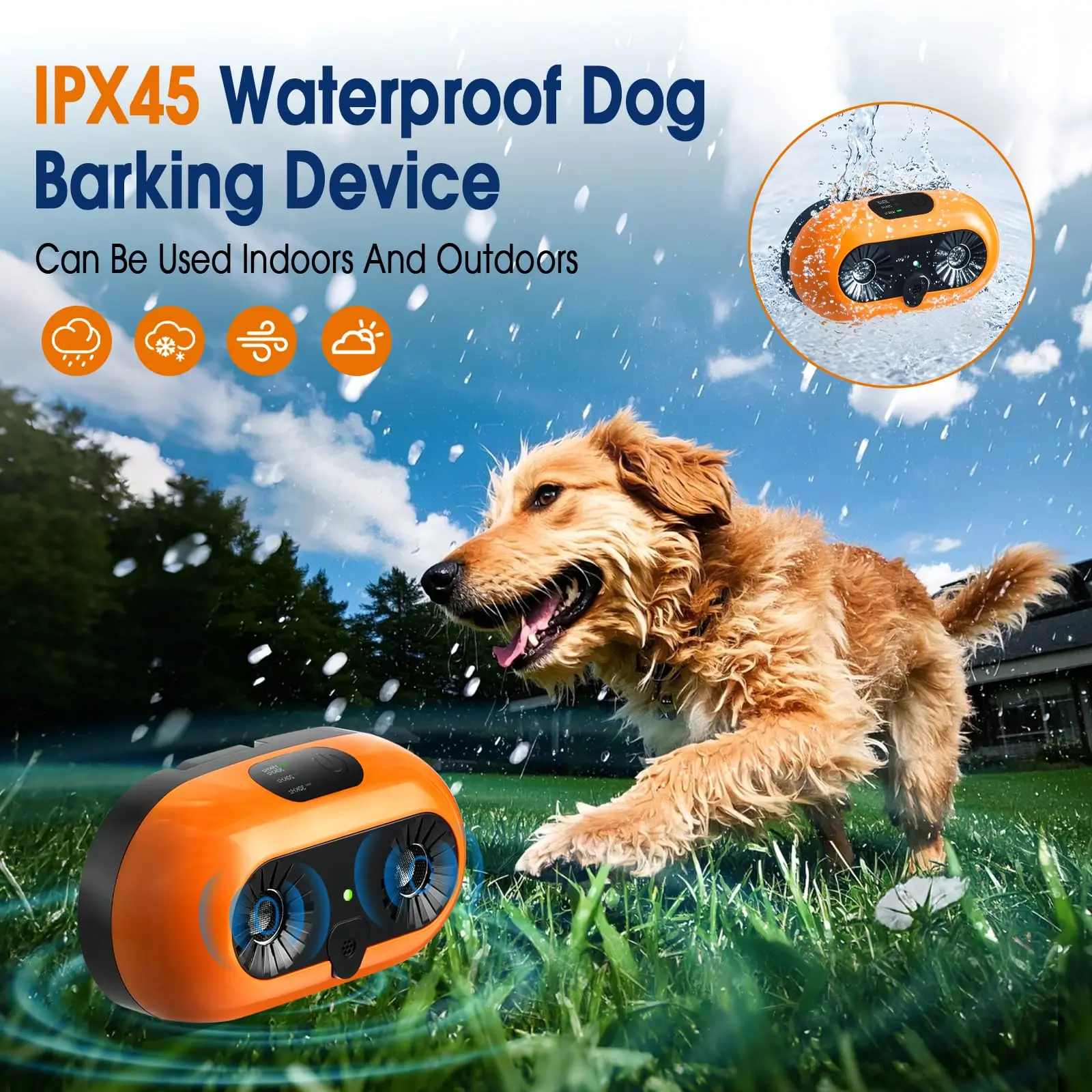 Auto Bark Deterrent Devices with 3 Modes,Anti Barking Devices, Rechargeable Dog Barking Silencer Sonic Barking Deterrent Indoor Auto Bark Deterrent Devices with 3 Modes,Anti Barking Devices, Rechargeable Dog Barking Silencer Sonic Barking Deterrent Indoor