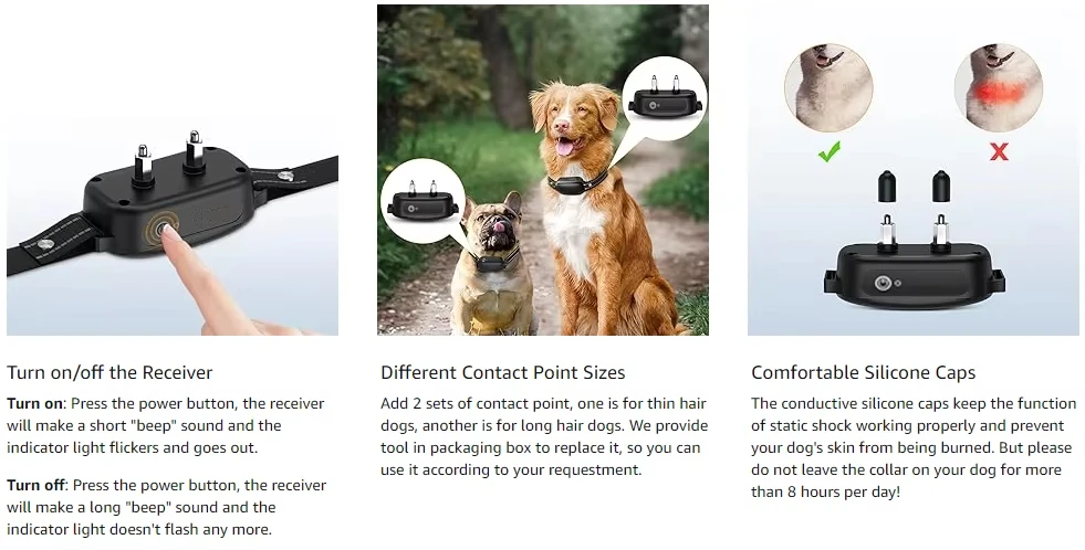 Electric Dog Training Collar Digital Rechargeable Remote Control Waterproof Vibrator Pet Dog Bark Stop Shock Collar for Dogs Electric Dog Training Collar Digital Rechargeable Remote Control Waterproof Vibrator Pet Dog Bark Stop Shock Collar for Dogs