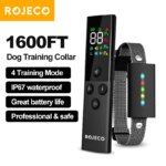 ROJECO  Dog Training Collar with Remote Control 1600FT IP67 Waterproof Electric Dog Collar For Pet Dog Bark Control Stop Collar