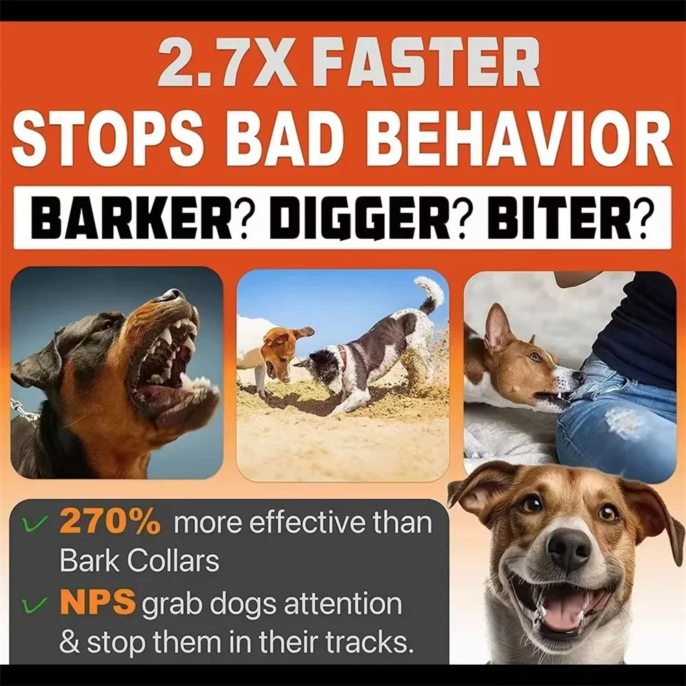 Dog Repeller ​Ultrasonic Dog Training Device Rechargeable Anti Barking Device 65ft Range with LED Flashlight for All Dogs​