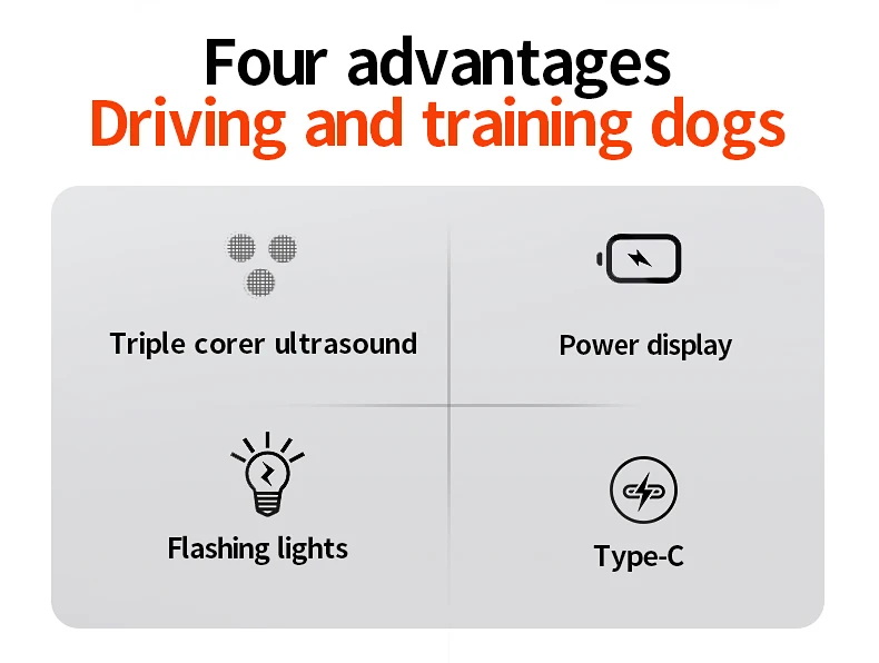 New portable outdoor dog repellent, high-power intelligent cat repellent, anti barking ultrasonic dog repellent with flashlight