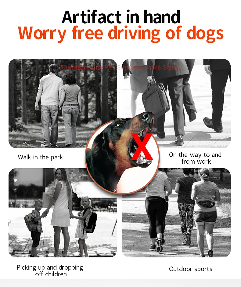 New portable outdoor dog repellent, high-power intelligent cat repellent, anti barking ultrasonic dog repellent with flashlight