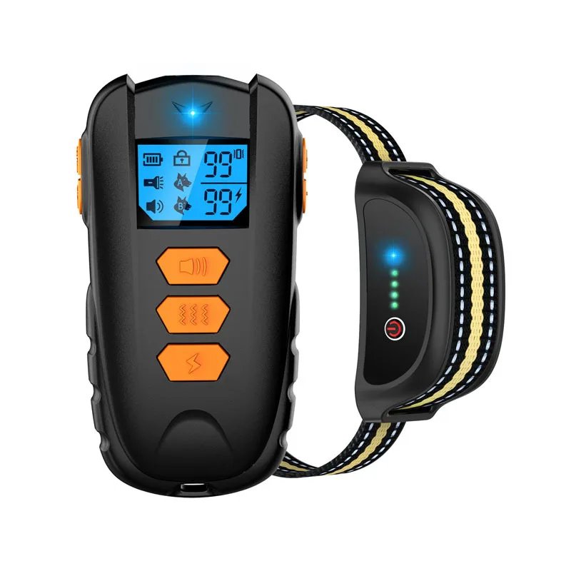 Pet Electric Dog Training Collar Remote Control 1000ft Barkproof Collars for Dogs Vibration Sound Shock Rechargeable Waterproof