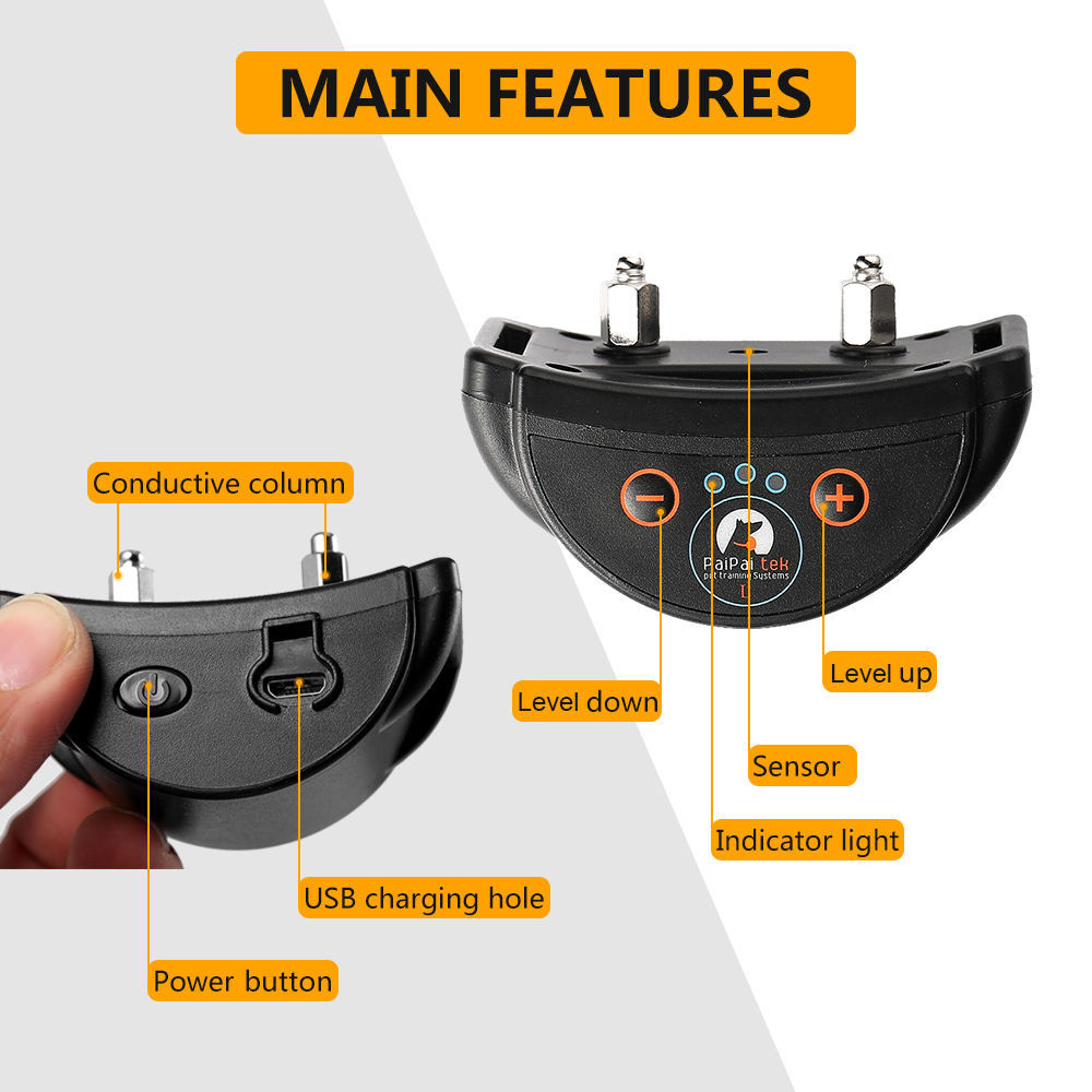 Dog Anti-Bark Collar for Large Dogs , Static Shock & Vibration Training Collar with 5 Adjustable Sensitivity Levels Beep & Shock Dog Anti-Bark Collar for Large Dogs , Static Shock & Vibration Training Collar with 5 Adjustable Sensitivity Levels Beep & Shock