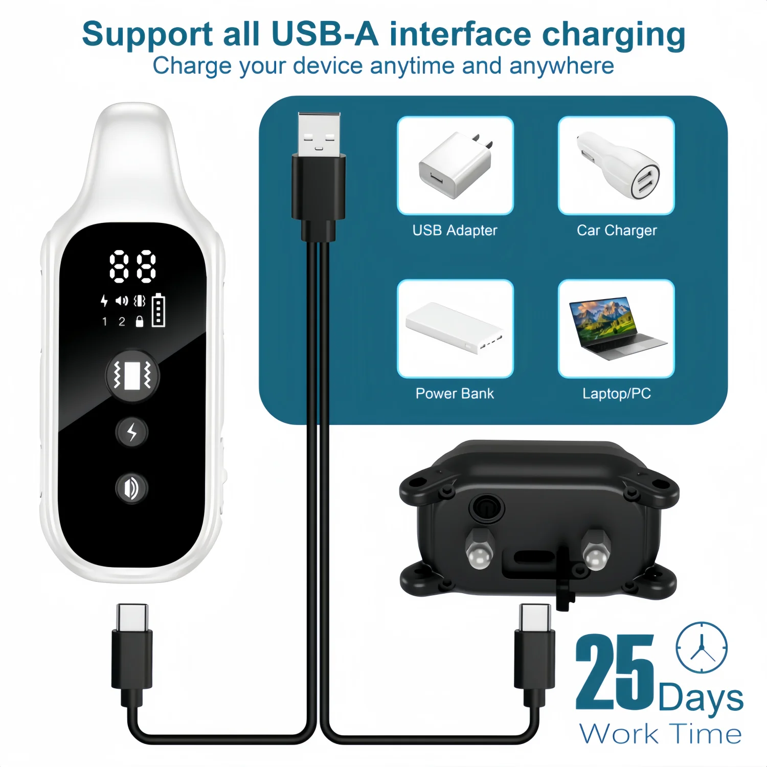 800m Digital Dog Training Collar Waterproof Rechargeable Remote Control Pet with LCD Display for All Size Shock Vibration Sound