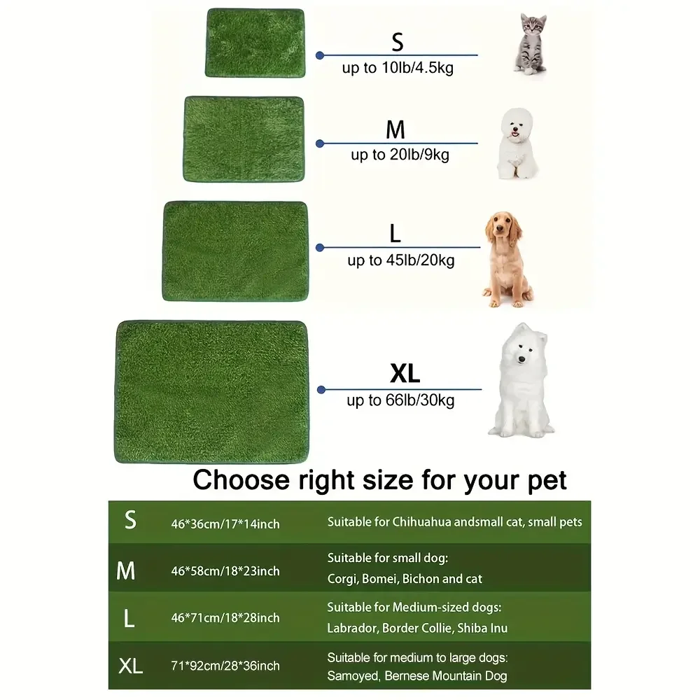 Premium Washable Dog Training Mat-Indoor/Outdoor Grass Trimmer，Convenient for potty training and odor control