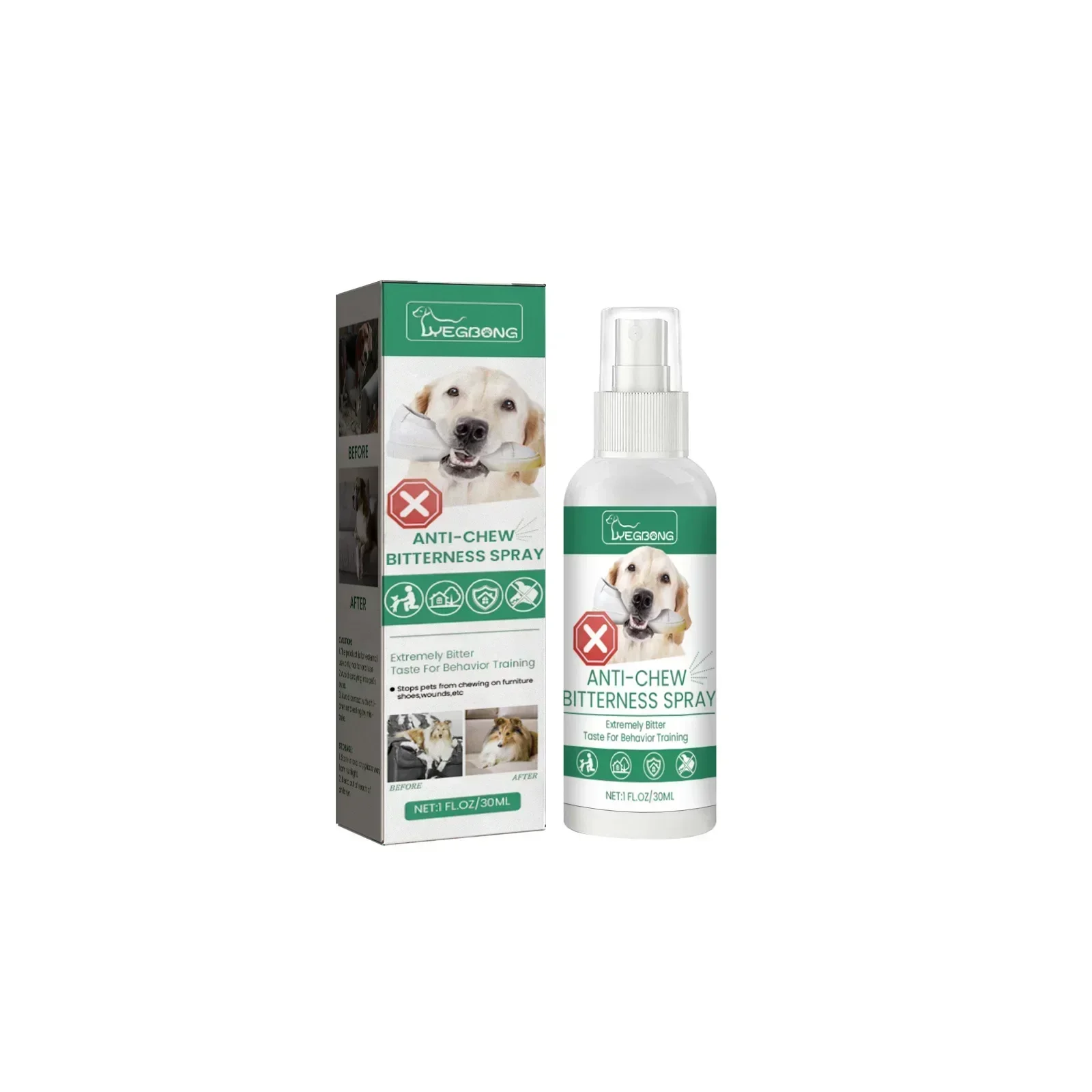 No Chew Spray Alcohol Free Dog Anti Chew Spray Non-Toxic Cats Dogs Anti-Chew Bitter Spray No Smell for Prevent Dogs Pets Chewing
