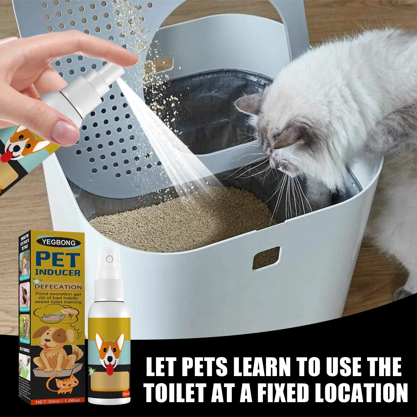 Pet Toilet Training Spray Puppy Positioning Defecation Cats Potty Training Indoor Outdoor Portable Location Dogs Spray Inducer
