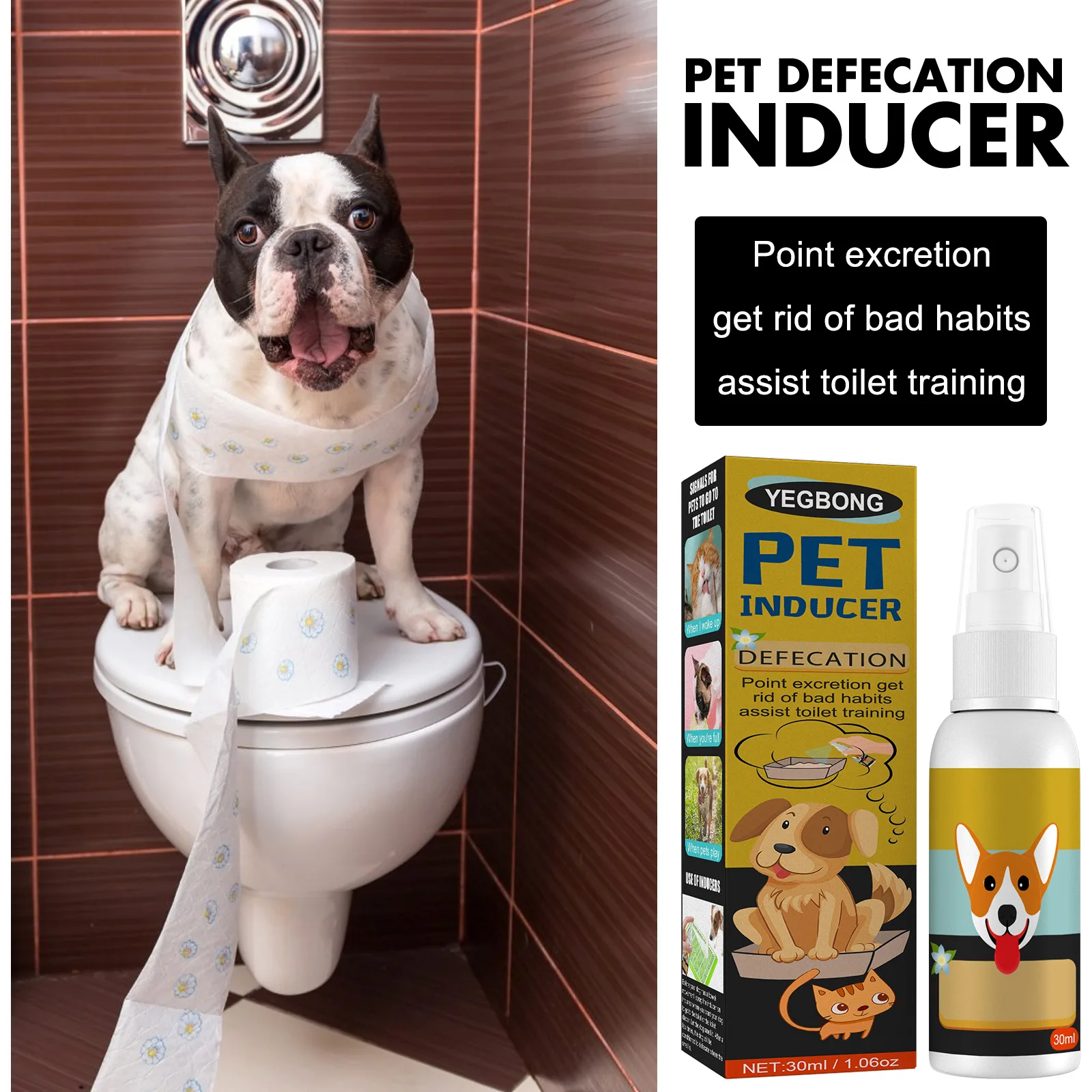 Pet Toilet Training Spray Puppy Positioning Defecation Cats Potty Training Indoor Outdoor Portable Location Dogs Spray Inducer