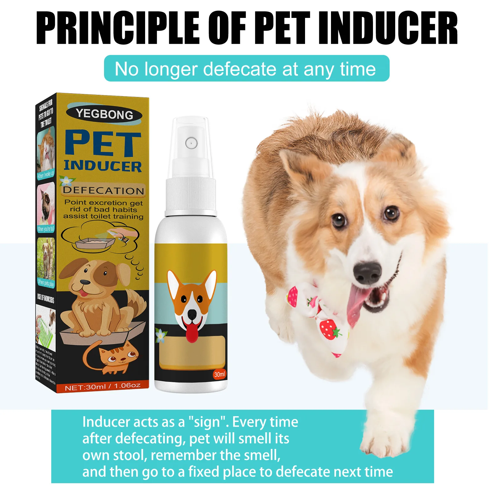 Pet Toilet Training Spray Puppy Positioning Defecation Cats Potty Training Indoor Outdoor Portable Location Dogs Spray Inducer