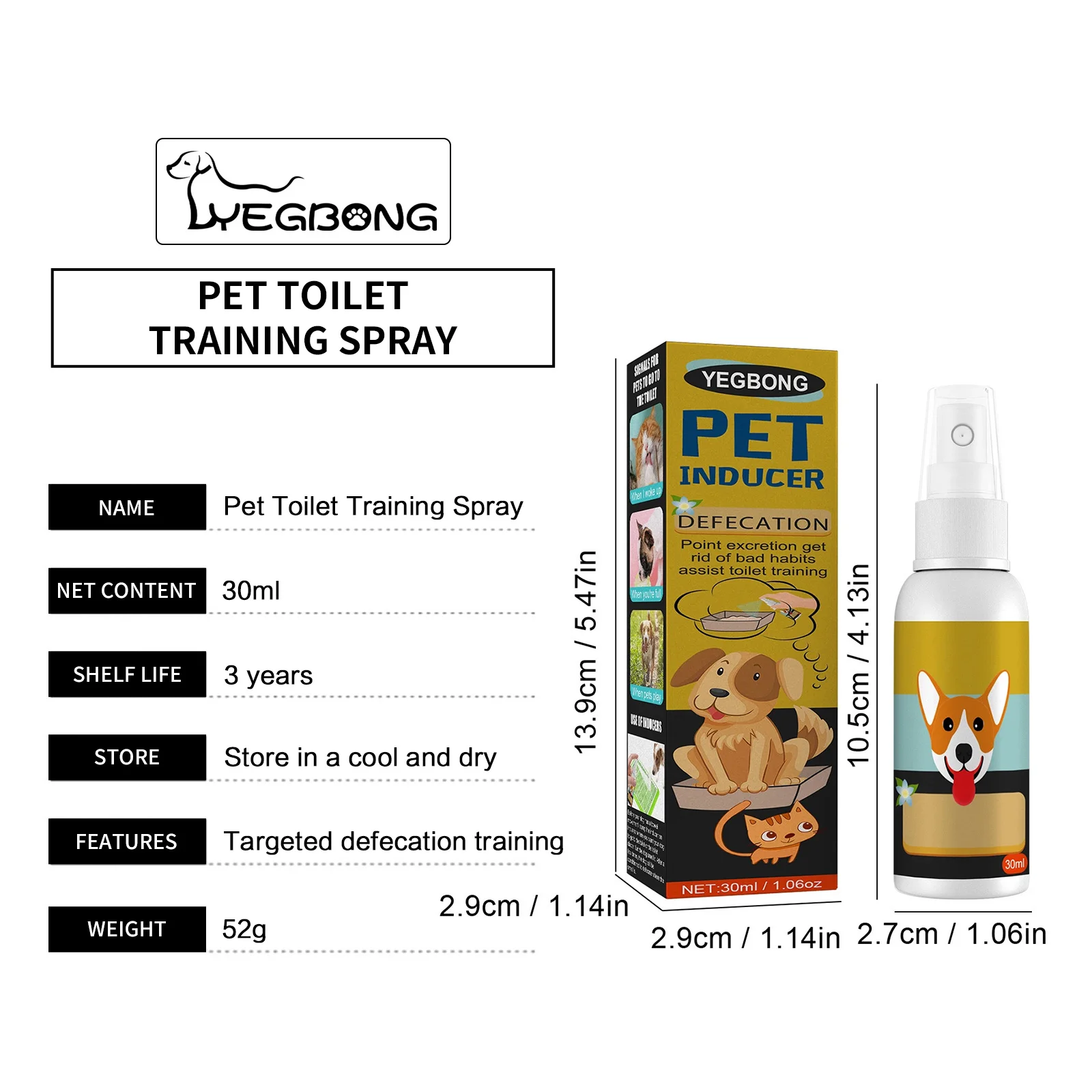 Pet Toilet Training Spray Puppy Positioning Defecation Cats Potty Training Indoor Outdoor Portable Location Dogs Spray Inducer