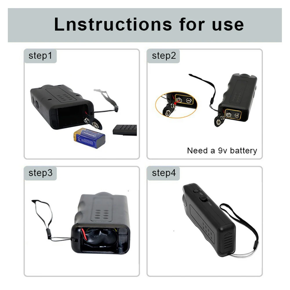 Ultrasonic Anti Barking Device Portable Dog Bark Suppressor Handheld Repeller Trainer with LED Light Battery Powered for Outdoor