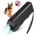 Ultrasonic Anti Barking Device Portable Dog Bark Suppressor Handheld Repeller Trainer with LED Light Battery Powered for Outdoor