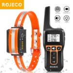 ROJECO 1000m Electric Dog Training Collar Remote Control Training Collar For Pet Rechargeable Dog Bark Control Stop Shock Collar