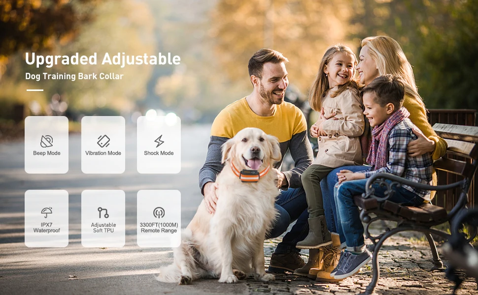 ROJECO 1000m Electric Dog Training Collar Remote Control Training Collar For Pet Rechargeable Dog Bark Control Stop Shock Collar ROJECO 1000m Electric Dog Training Collar Remote Control Training Collar For Pet Rechargeable Dog Bark Control Stop Shock Collar