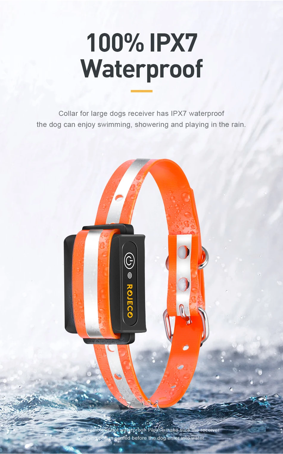 ROJECO 1000m Electric Dog Training Collar Remote Control Training Collar For Pet Rechargeable Dog Bark Control Stop Shock Collar ROJECO 1000m Electric Dog Training Collar Remote Control Training Collar For Pet Rechargeable Dog Bark Control Stop Shock Collar