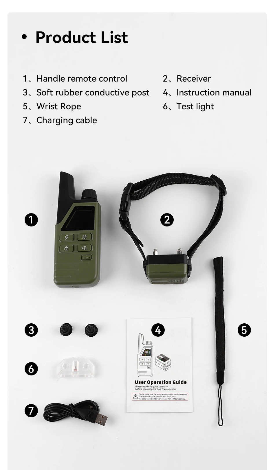 ROJECO Electric Dog Training Collar Remote Control Rechargeable Training Collar For Pet Dog Puppy Bark Control Stop Shock Collar ROJECO Electric Dog Training Collar Remote Control Rechargeable Training Collar For Pet Dog Puppy Bark Control Stop Shock Collar