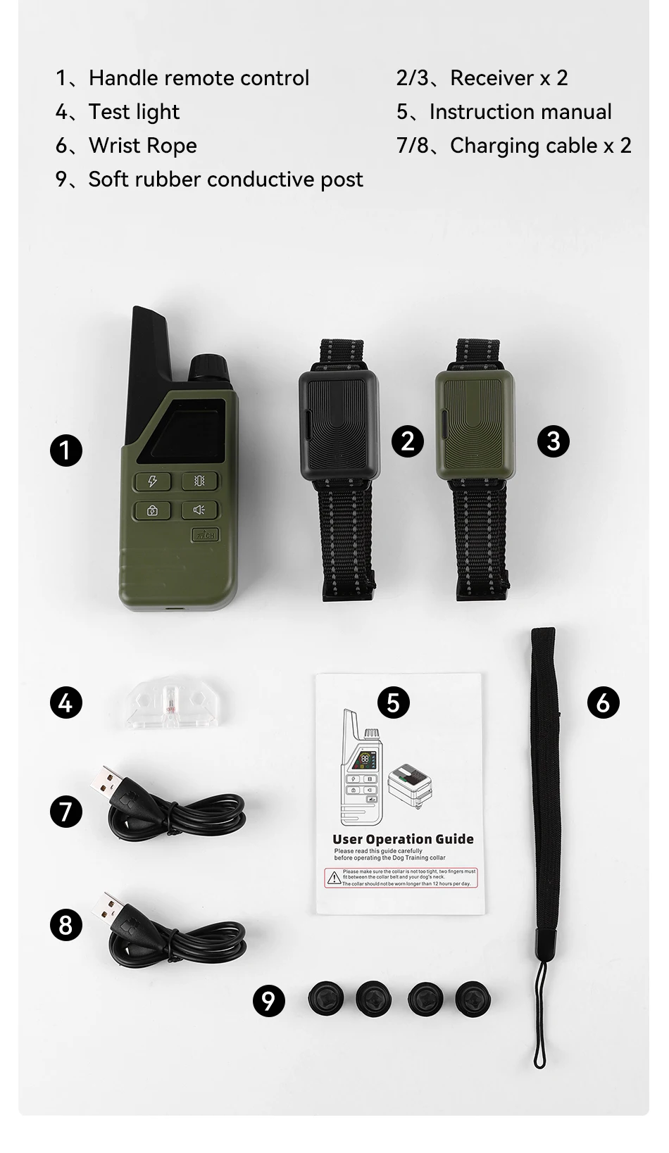 ROJECO Electric Dog Training Collar Remote Control Rechargeable Training Collar For Pet Dog Puppy Bark Control Stop Shock Collar ROJECO Electric Dog Training Collar Remote Control Rechargeable Training Collar For Pet Dog Puppy Bark Control Stop Shock Collar