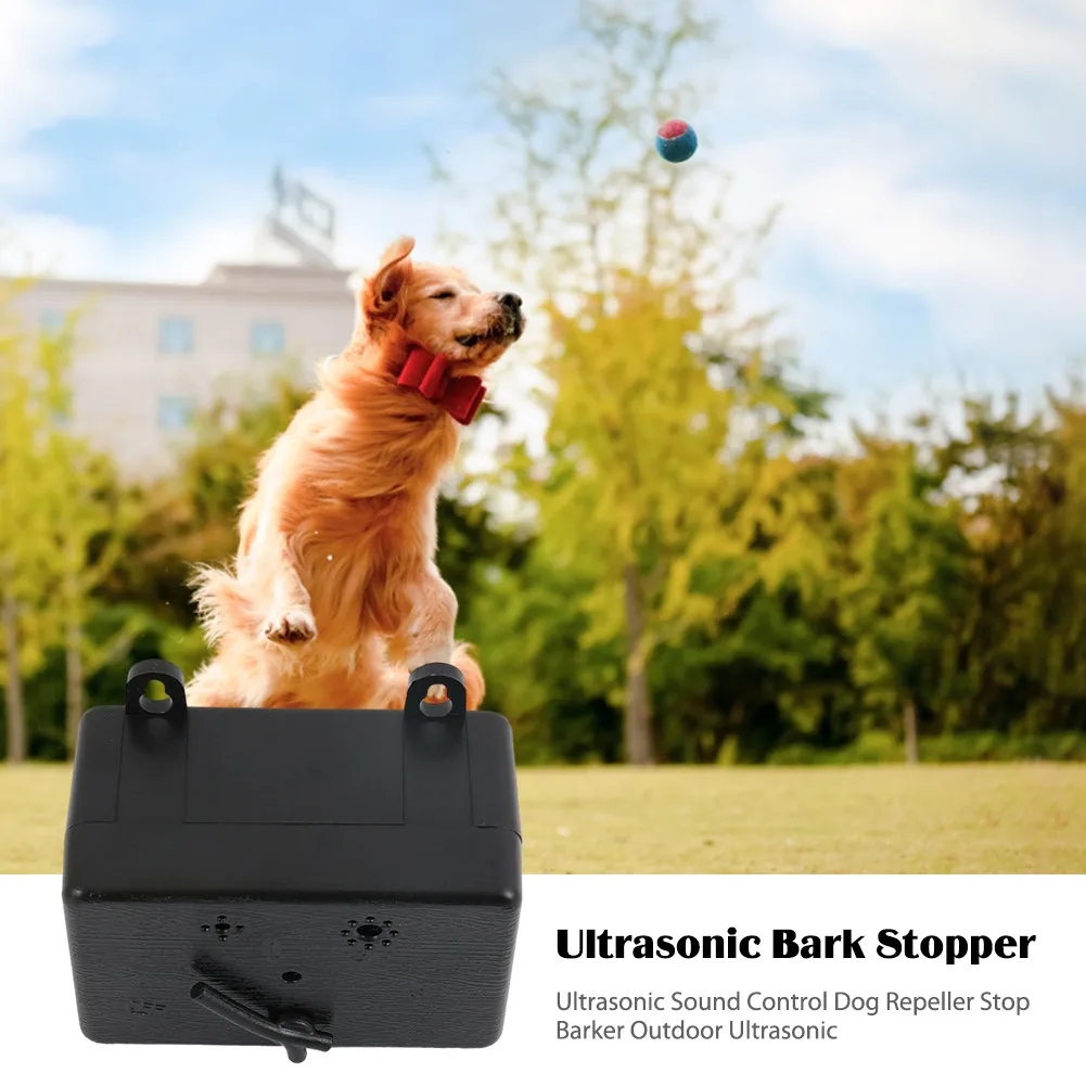 Ultrasonic Outdoor Anti Barking Device with 4 Adjustable Levels and 50 Feet Range for Safe Dog Training Techniques