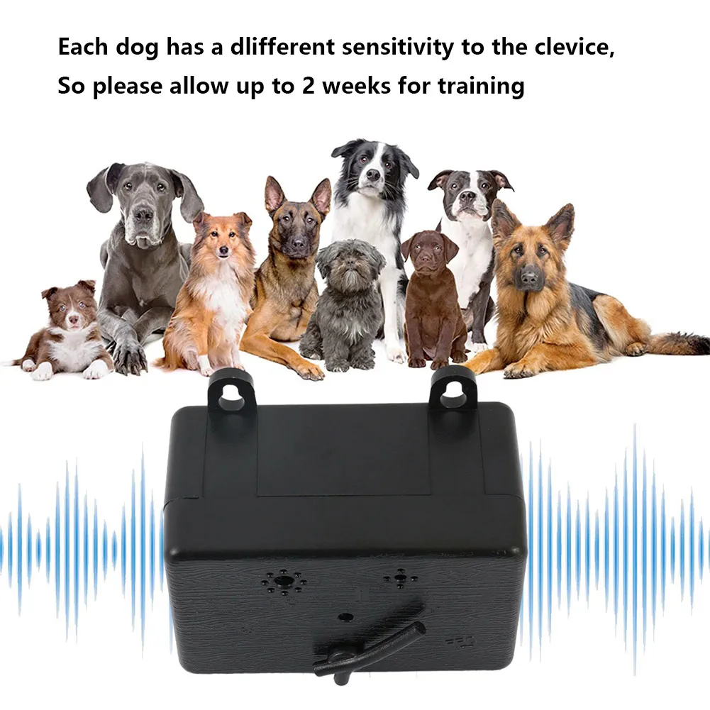 Ultrasonic Outdoor Anti Barking Device with 4 Adjustable Levels and 50 Feet Range for Safe Dog Training Techniques