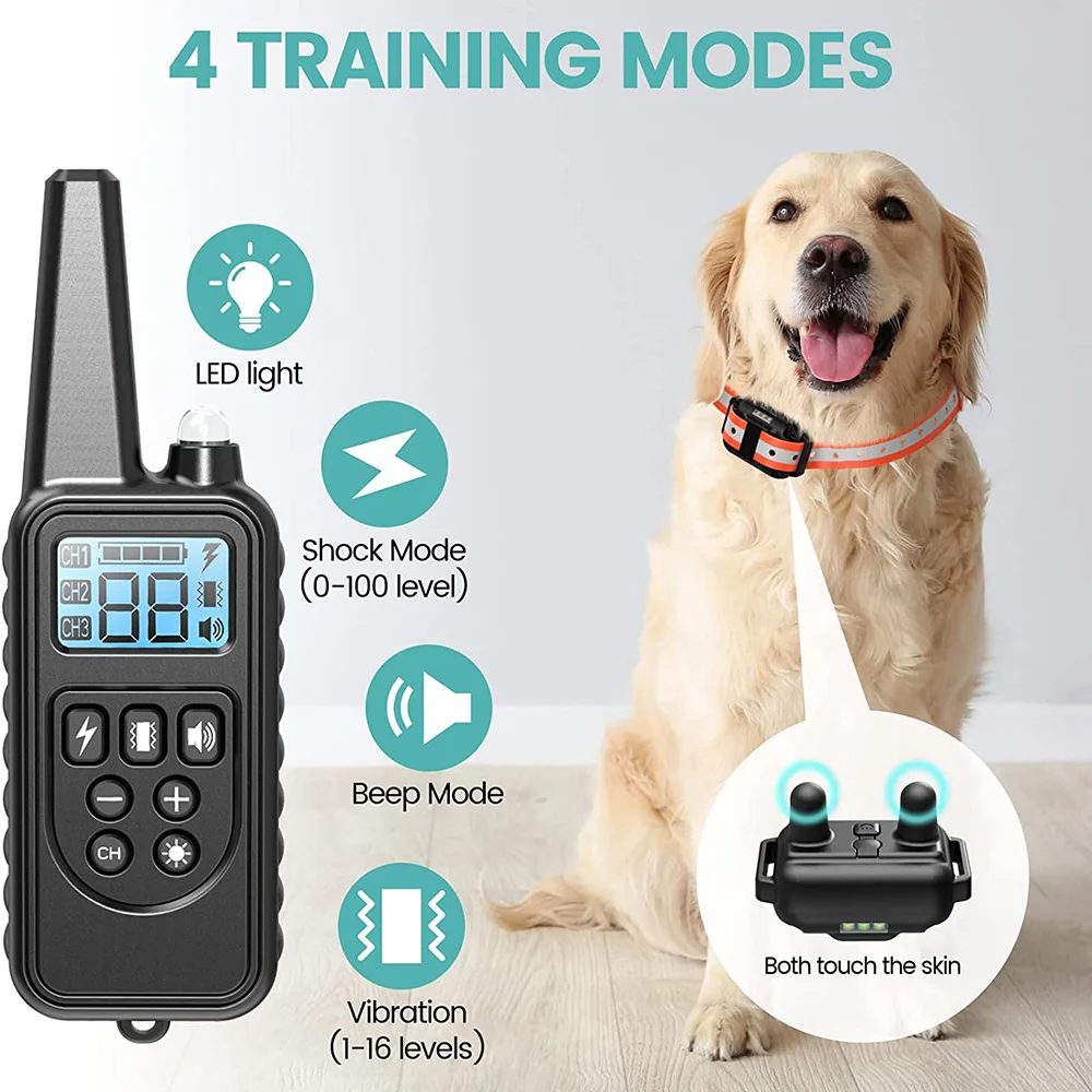 800m Digital Dog Training Collar Waterproof Rechargeable Remote Control Pet with LCD Display for All Size Shock Vibration Sound 800m Digital Dog Training Collar Waterproof Rechargeable Remote Control Pet with LCD Display for All Size Shock Vibration Sound