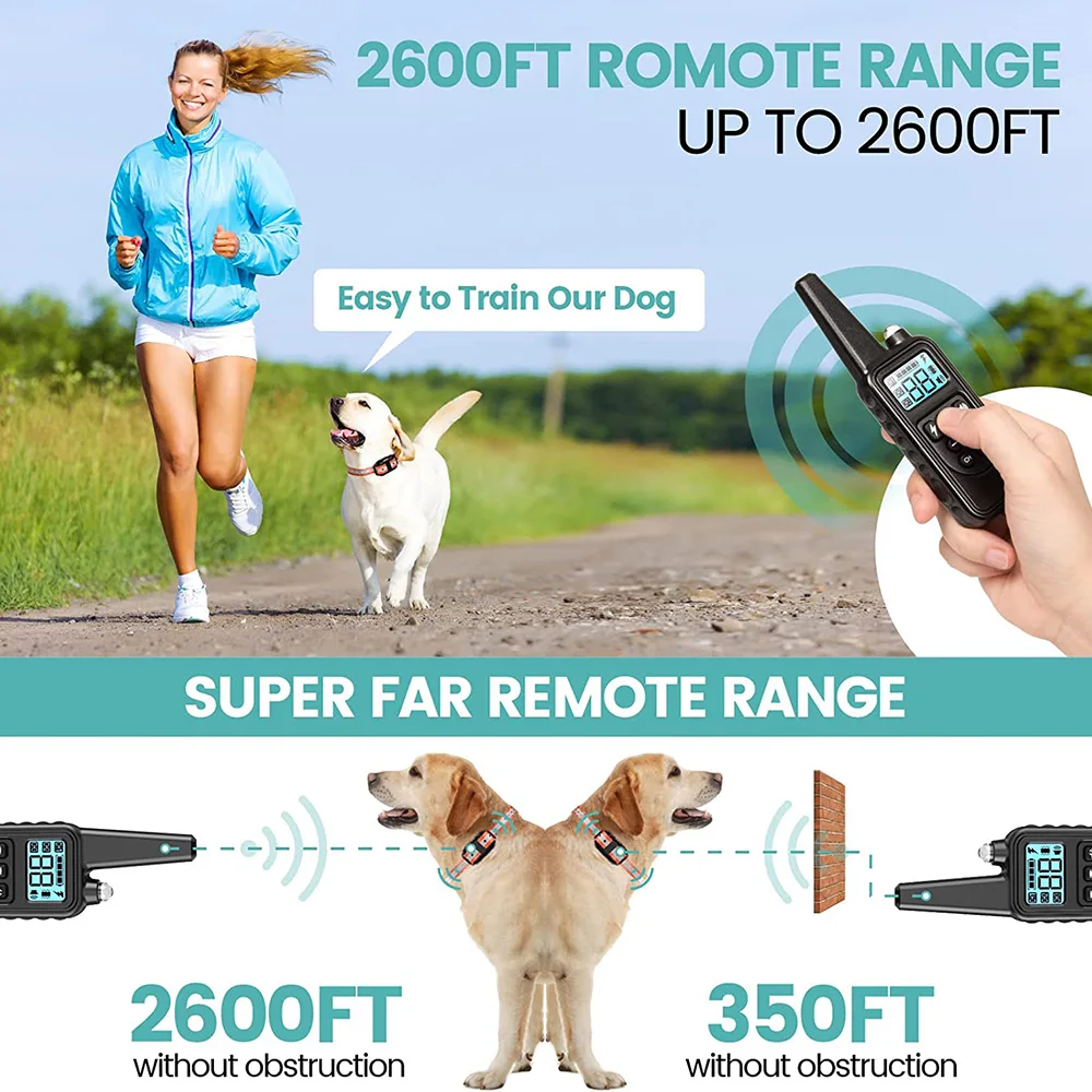 800m Digital Dog Training Collar Waterproof Rechargeable Remote Control Pet with LCD Display for All Size Shock Vibration Sound 800m Digital Dog Training Collar Waterproof Rechargeable Remote Control Pet with LCD Display for All Size Shock Vibration Sound