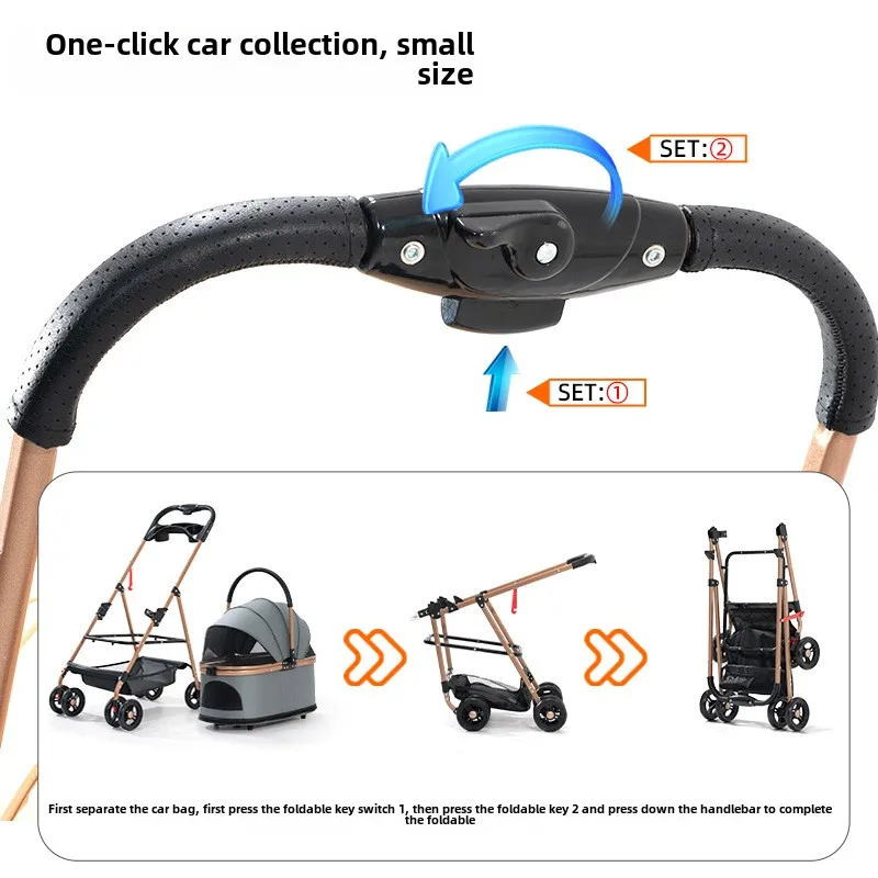 3 in 1 Folding Pet Stroller Detachable Carrier Easy Lock Canopy 30lbs for Medium Dogs Small Dogs Cats 3 in 1 Folding Pet Stroller Detachable Carrier Easy Lock Canopy 30lbs for Medium Dogs Small Dogs Cats