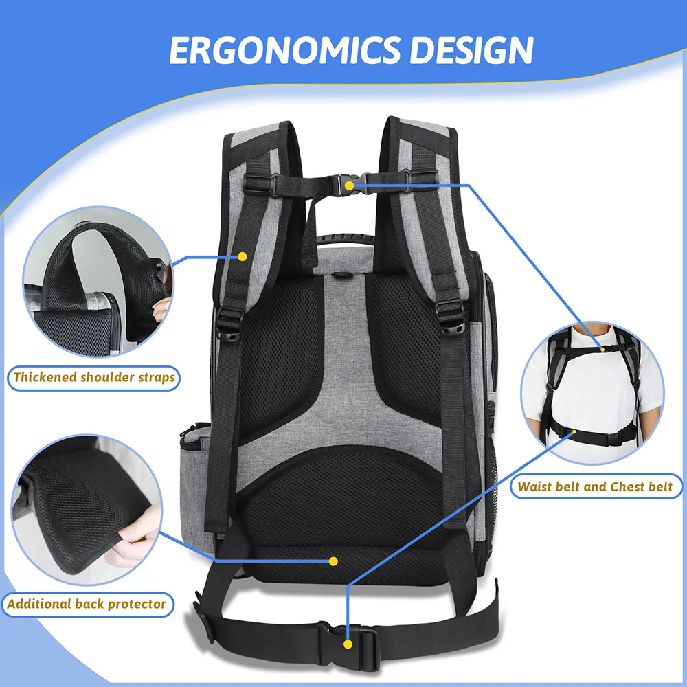 Dog Carrier Bag Pet Double Shoulder Backpack Sturdy Frame Breathable Foldable Dog Double Doors Bag Fits 20 lbs Pets Travel Set Dog Carrier Bag Pet Double Shoulder Backpack Sturdy Frame Breathable Foldable Dog Double Doors Bag Fits 20 lbs Pets Travel Set