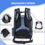 Dog Carrier Bag Pet Double Shoulder Backpack Sturdy Frame Breathable Foldable Dog Double Doors Bag Fits 20 lbs Pets Travel Set - Image 3