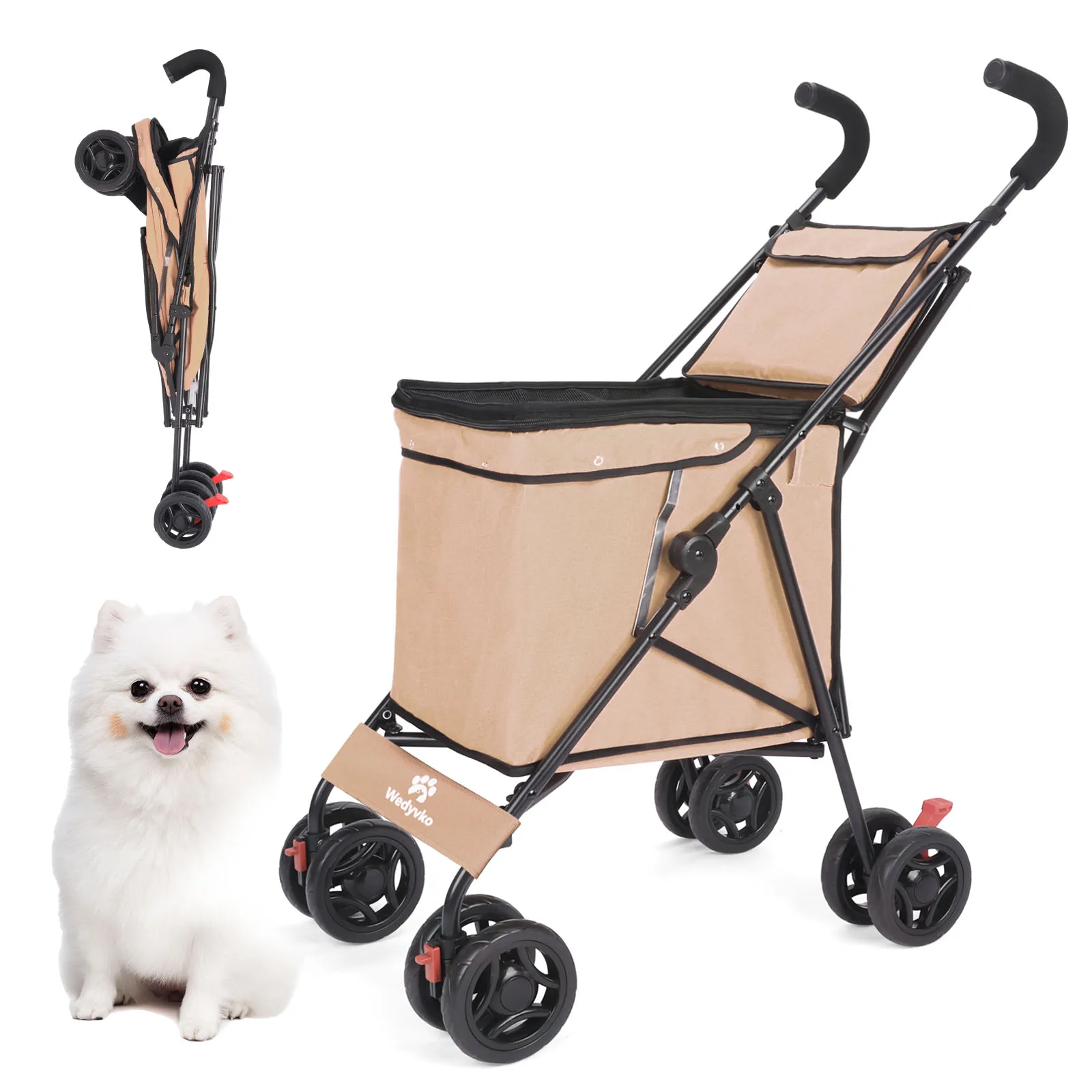 Wedyvko Shopping Trolley 33lbs 4 Wheels Dog Stroller Rotate Pink Pet Puppy StrollerTravel Hand Cart Folding einkaufswagen Wedyvko Shopping Trolley 33lbs 4 Wheels Dog Stroller Rotate Pink Pet Puppy StrollerTravel Hand Cart Folding einkaufswagen