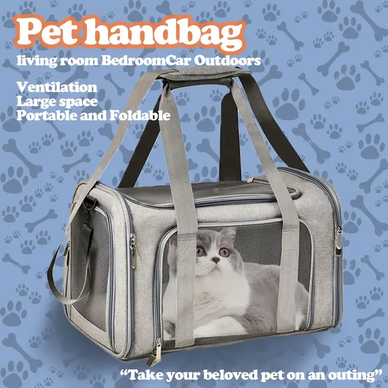Pet Carrier Bag Side Ventilated Backpack Cat Pet Carriers Dog Travel Bag Airline Approved Transport for Small Dogs Cats Outgoing