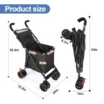 Multifunctional Cart Folding Portable  Durable Lightweight Market Purchase Bag Trolley,Pet Stroller,For Picnic - Image 6