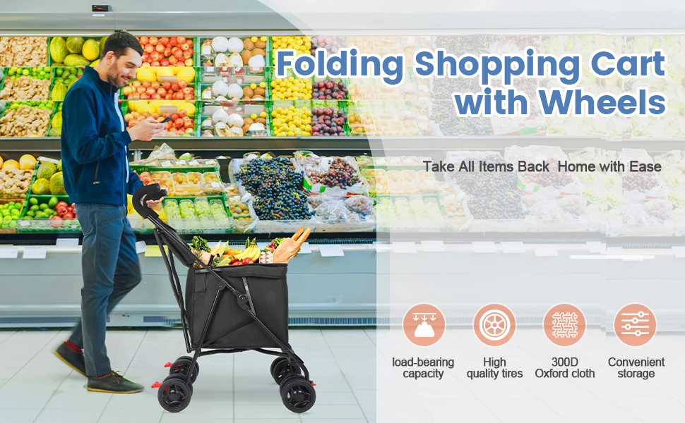 Multifunctional Cart Folding Portable Durable Lightweight Market Purchase Bag Trolley,Pet Stroller,For Picnic Multifunctional Cart Folding Portable Durable Lightweight Market Purchase Bag Trolley,Pet Stroller,For Picnic
