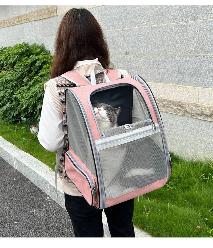 Practical, foldable cross-border pet bag. New style for cats and dogs, portable, breathable, spacious. Portable cat backpack.