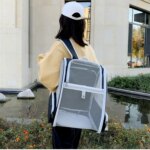 Practical, foldable cross-border pet bag. New style for cats and dogs, portable, breathable, spacious. Portable cat backpack. - Image 4