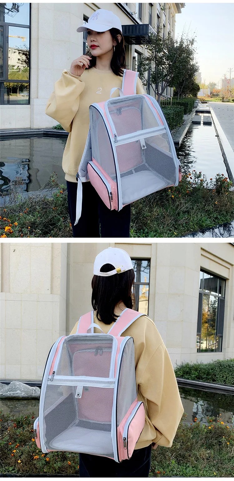 Practical, foldable cross-border pet bag. New style for cats and dogs, portable, breathable, spacious. Portable cat backpack.